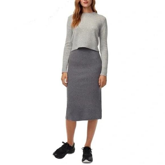 Babaton Johan Knit Wool Blend Pencil Skirt Gray XS - Picture 1 of 8
